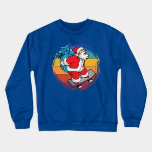 Santa Skateboarder Happy Christmas Merry Christmas Christmas Event Christmas Present Gift for Family for Dad for Mom for Friends for Kids Crewneck Sweatshirt